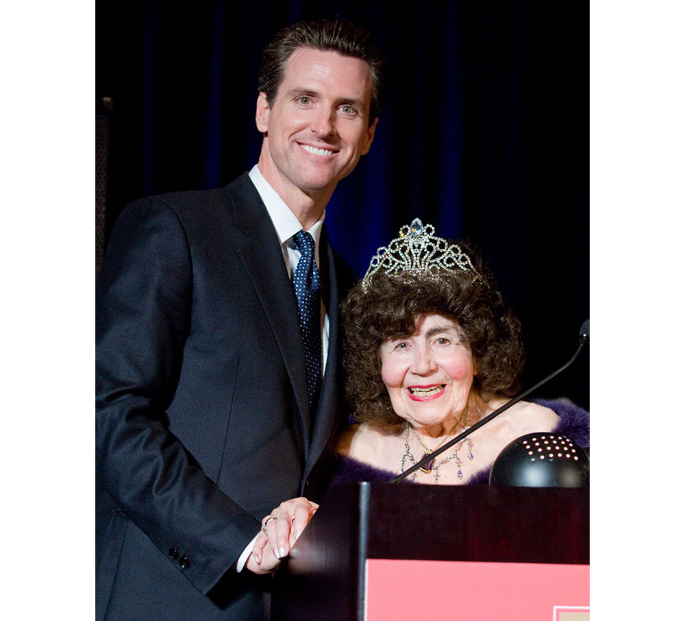 Mayor Newsom with Bella Farrow